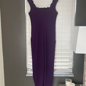 Aqua scalloped cropped jumpsuit